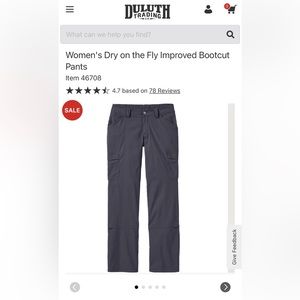 Duluth Trading Company Women's Dry on the Fly Bootcut Pants